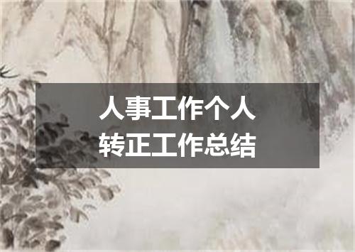 人事工作个人转正工作总结