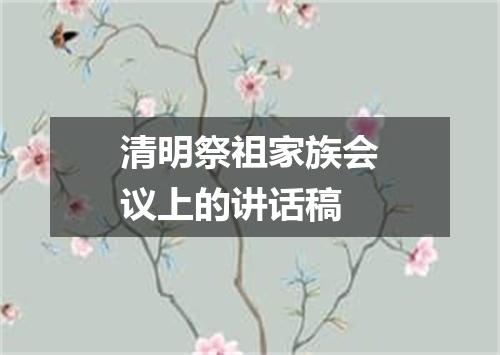 清明祭祖家族会议上的讲话稿