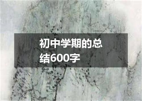初中学期的总结600字