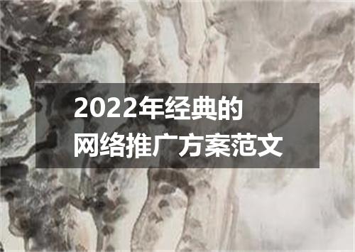 2022年经典的网络推广方案范文