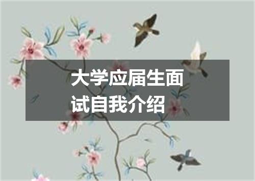 大学应届生面试自我介绍