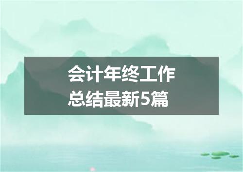 会计年终工作总结最新5篇