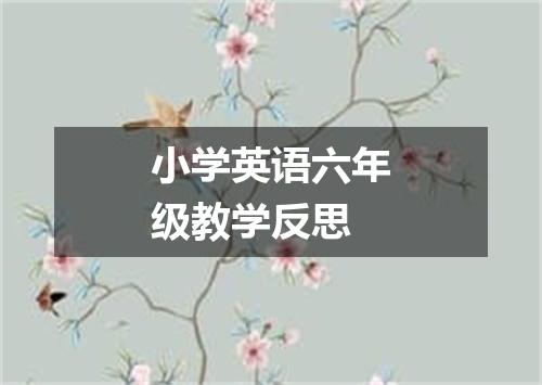 小学英语六年级教学反思