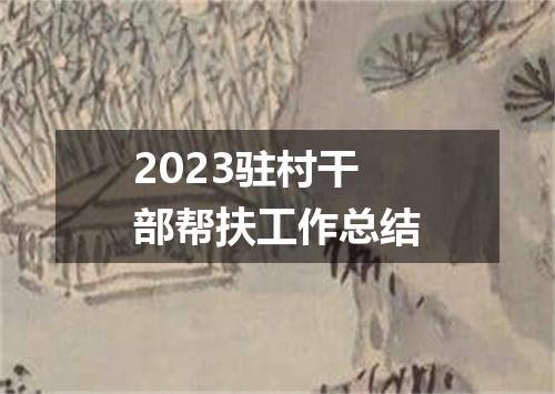2023驻村干部帮扶工作总结
