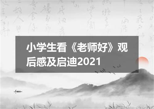 小学生看《老师好》观后感及启迪2021