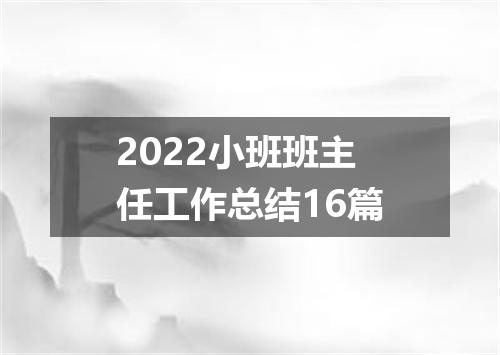 2022小班班主任工作总结16篇