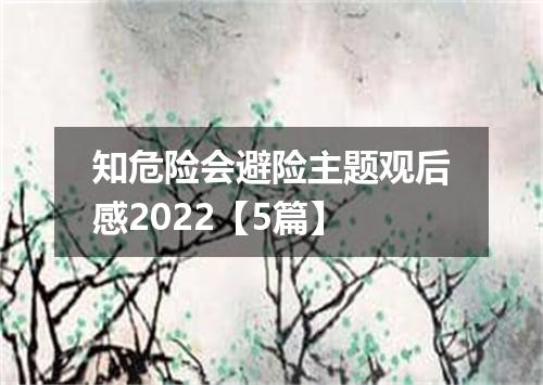 知危险会避险主题观后感2022【5篇】