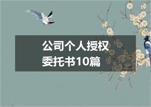 公司个人授权委托书10篇