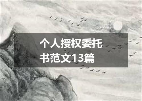 个人授权委托书范文13篇
