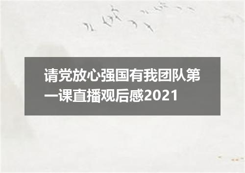 请党放心强国有我团队第一课直播观后感2021
