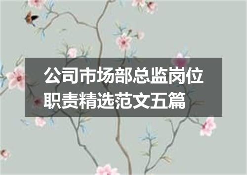 公司市场部总监岗位职责精选范文五篇