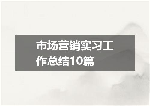 市场营销实习工作总结10篇