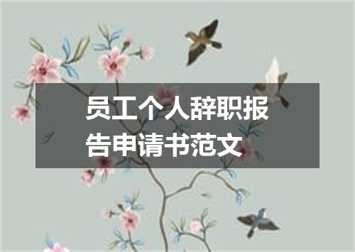 员工个人辞职报告申请书范文