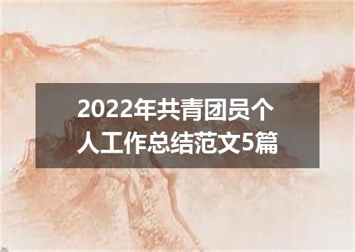 2022年共青团员个人工作总结范文5篇
