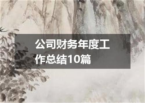公司财务年度工作总结10篇