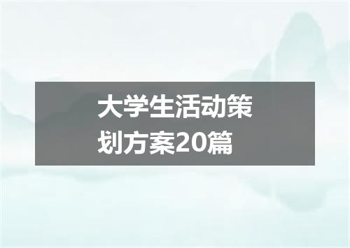 大学生活动策划方案20篇