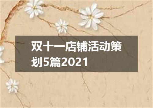 双十一店铺活动策划5篇2021