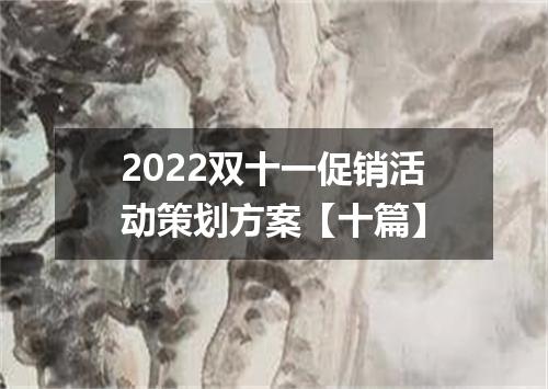 2022双十一促销活动策划方案【十篇】