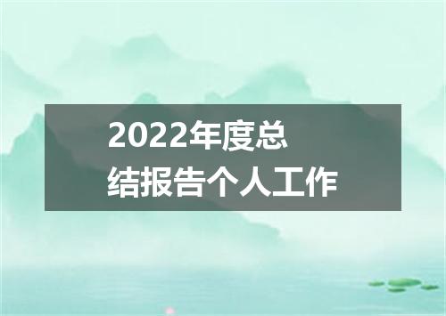 2022年度总结报告个人工作