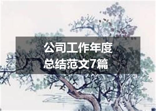 公司工作年度总结范文7篇