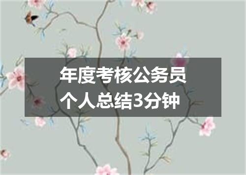 年度考核公务员个人总结3分钟