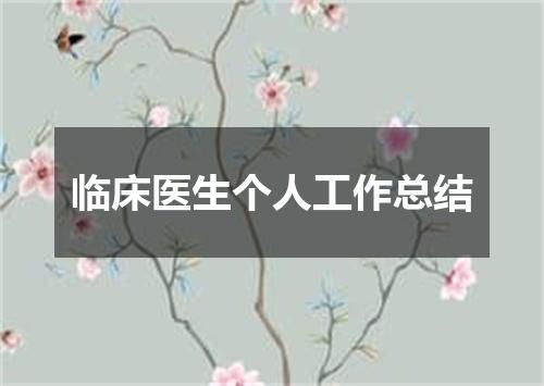 临床医生个人工作总结