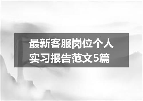 最新客服岗位个人实习报告范文5篇