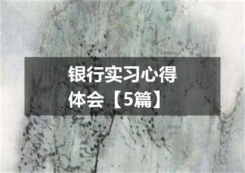 银行实习心得体会【5篇】