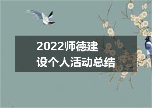 2022师德建设个人活动总结