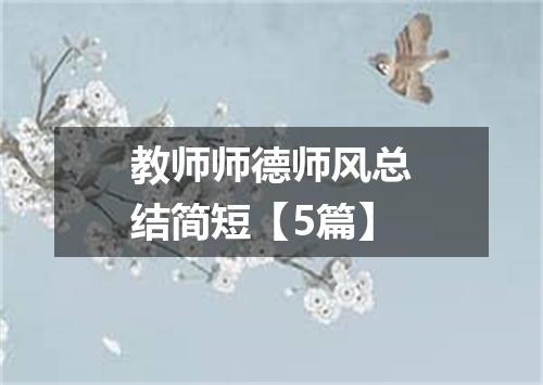 教师师德师风总结简短【5篇】