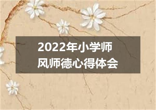2022年小学师风师德心得体会