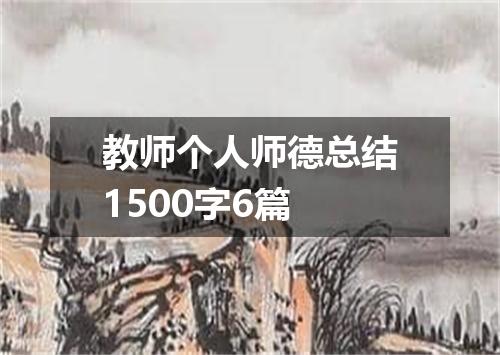 教师个人师德总结1500字6篇