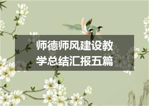 师德师风建设教学总结汇报五篇
