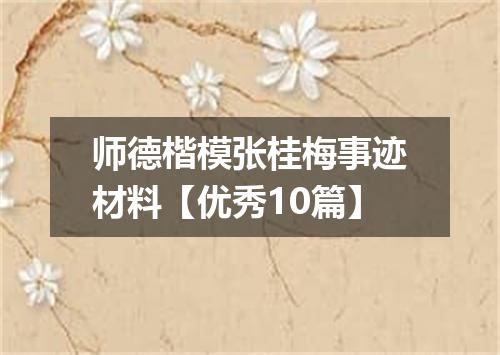 师德楷模张桂梅事迹材料【优秀10篇】