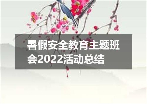 暑假安全教育主题班会2022活动总结