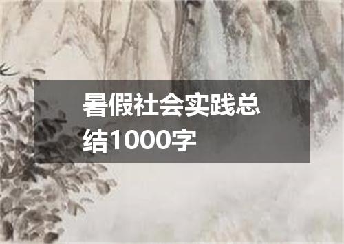暑假社会实践总结1000字