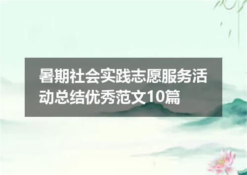 暑期社会实践志愿服务活动总结优秀范文10篇
