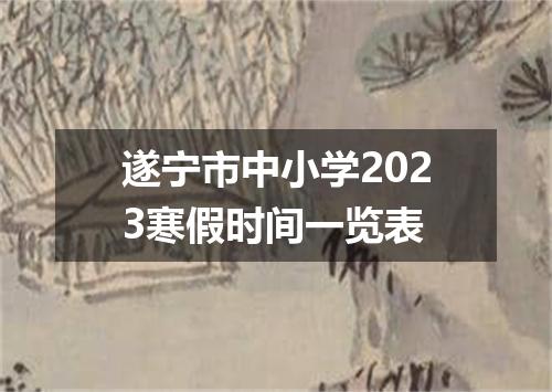 遂宁市中小学2023寒假时间一览表