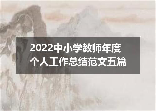 2022中小学教师年度个人工作总结范文五篇