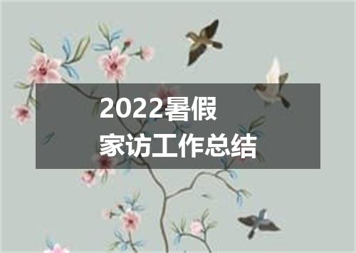 2022暑假家访工作总结