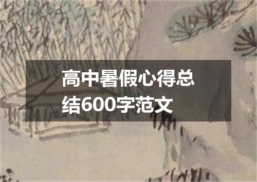 高中暑假心得总结600字范文