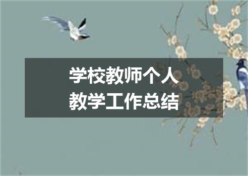 学校教师个人教学工作总结