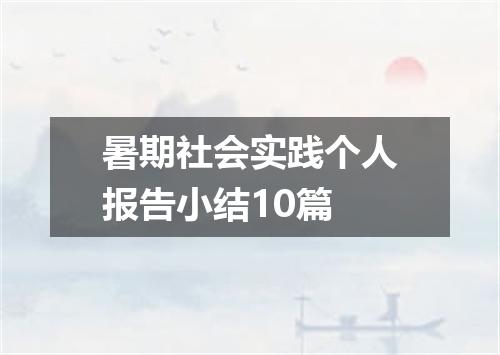 暑期社会实践个人报告小结10篇