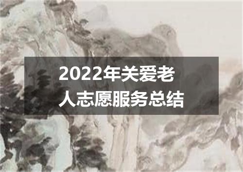 2022年关爱老人志愿服务总结
