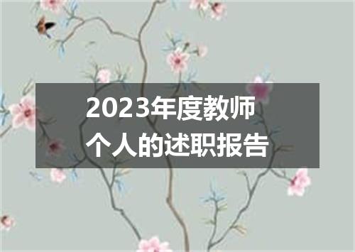 2023年度教师个人的述职报告