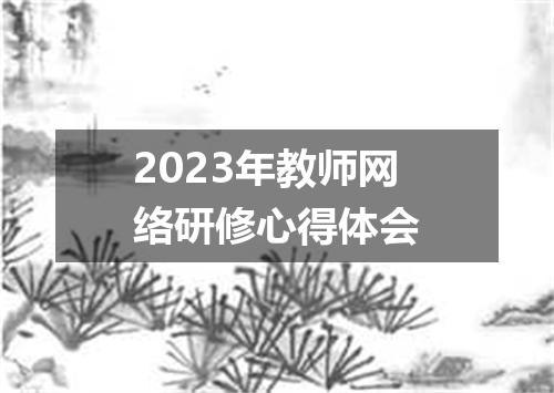 2023年教师网络研修心得体会