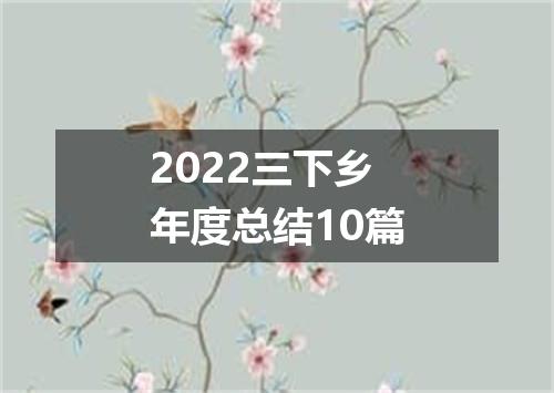 2022三下乡年度总结10篇