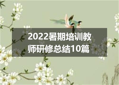 2022暑期培训教师研修总结10篇