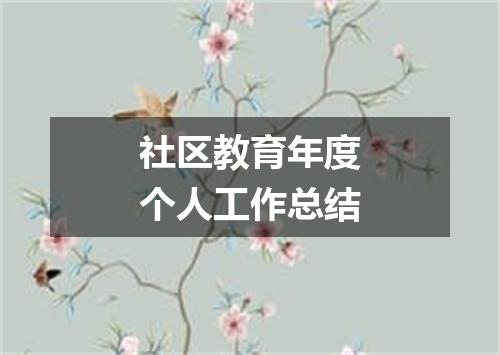 社区教育年度个人工作总结