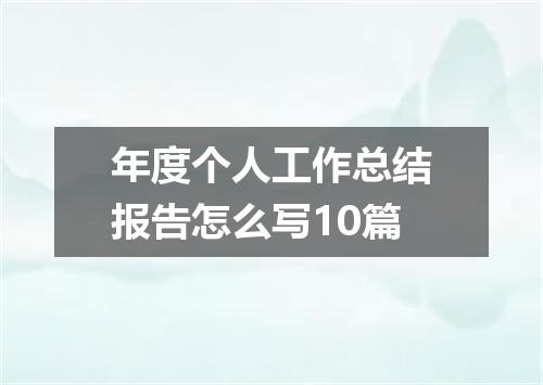 年度个人工作总结报告怎么写10篇